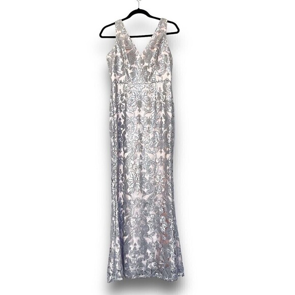 Eliza J Embroidered Sequin Dress Size 8 - Picture 3 of 10